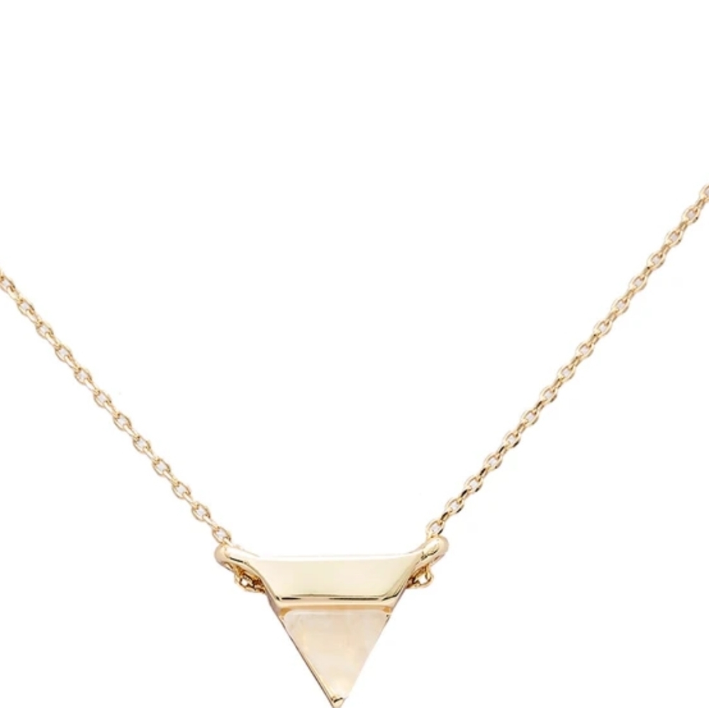 NEWPink stone with gold plating necklace UJ